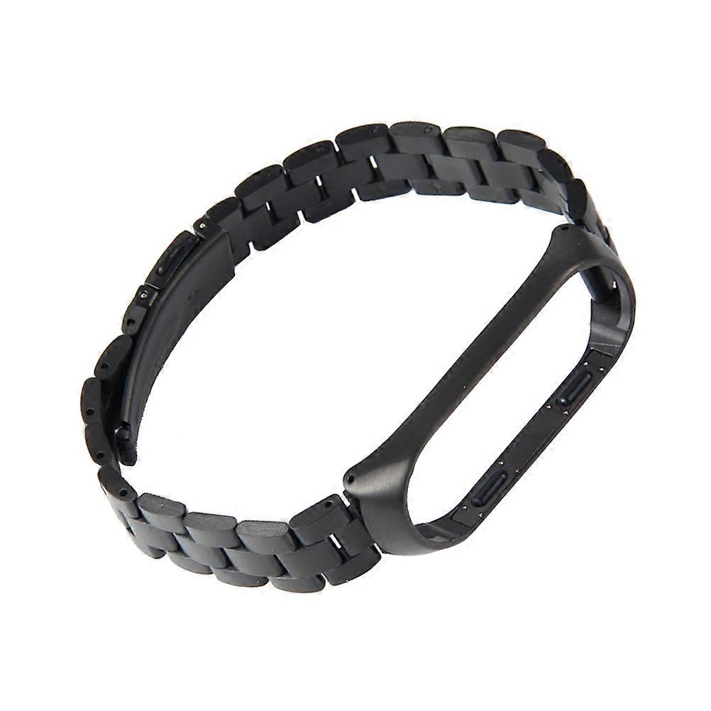 Seamless Welding Three Beads Stainless Steel Watch Strap for Bracelet 3 and 4 Daily Use Black 1Pcs