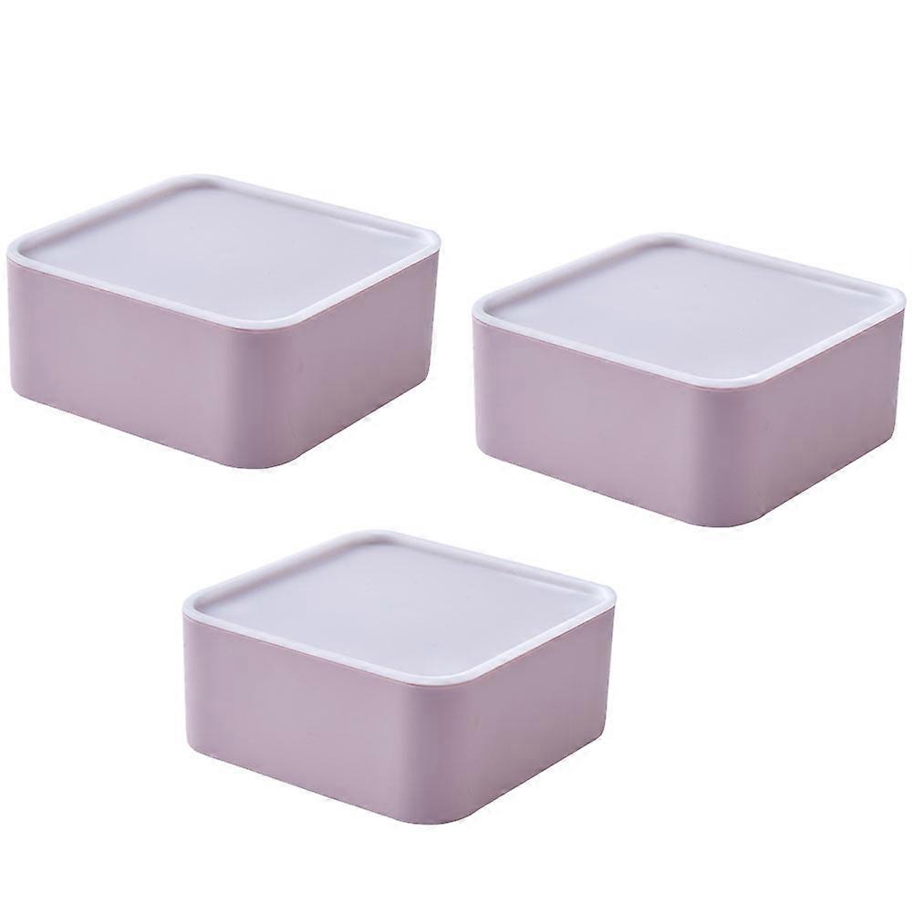 Mini Plastic Storage Box Rectangular Design Home Organization Sundries Storage 7.07x5.31x2.36in 3Pcs