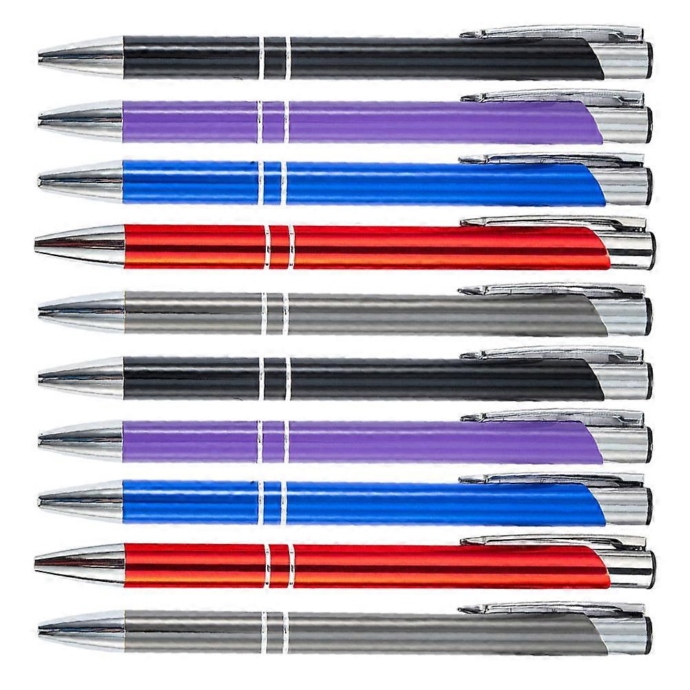 10pcs Metal Ballpoint Pens for Writing Comfortable Grip Assorted Color Perfect Gift