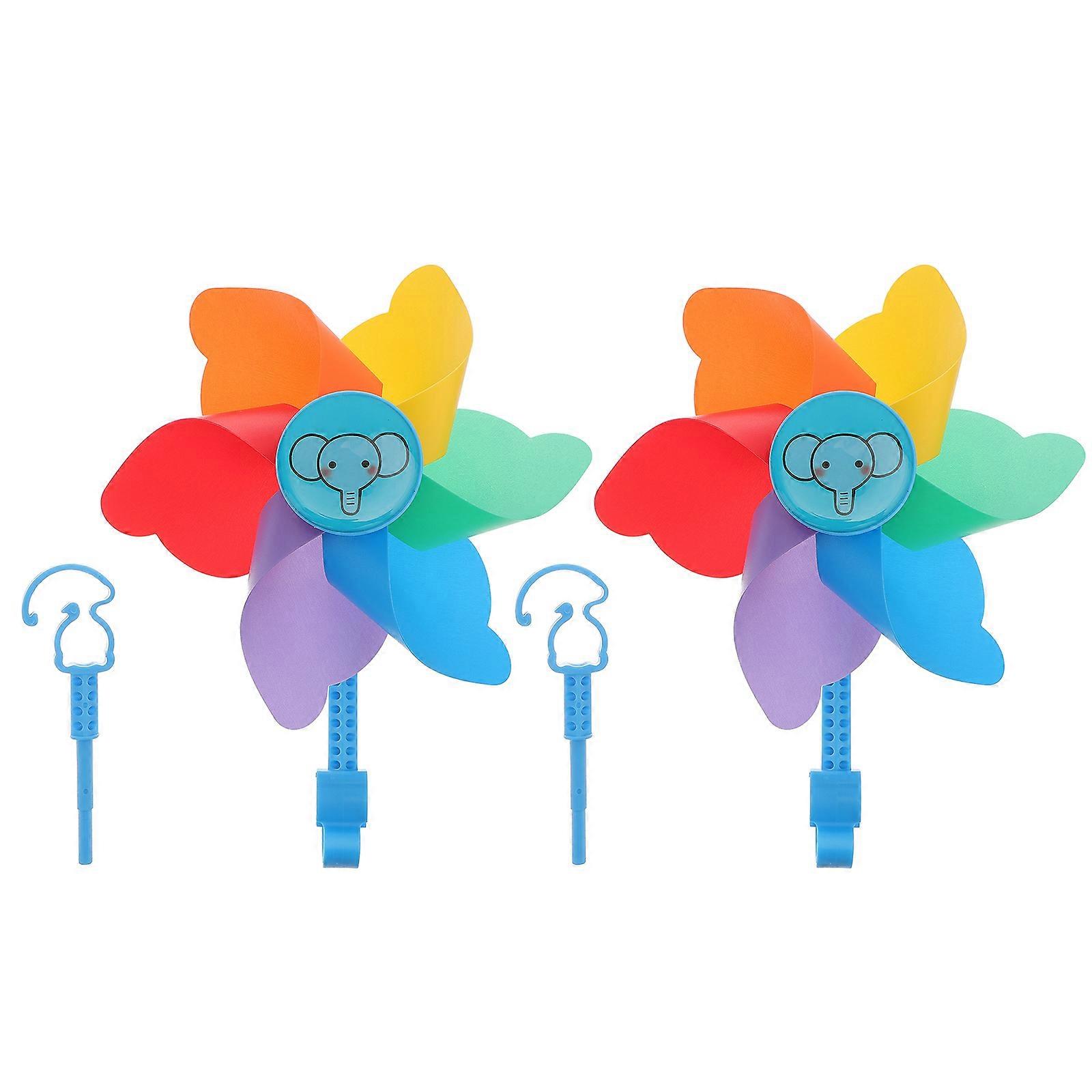 Outdoor Pinwheels Children's Decoration Round Assorted Color Wind-driven 2Pcs