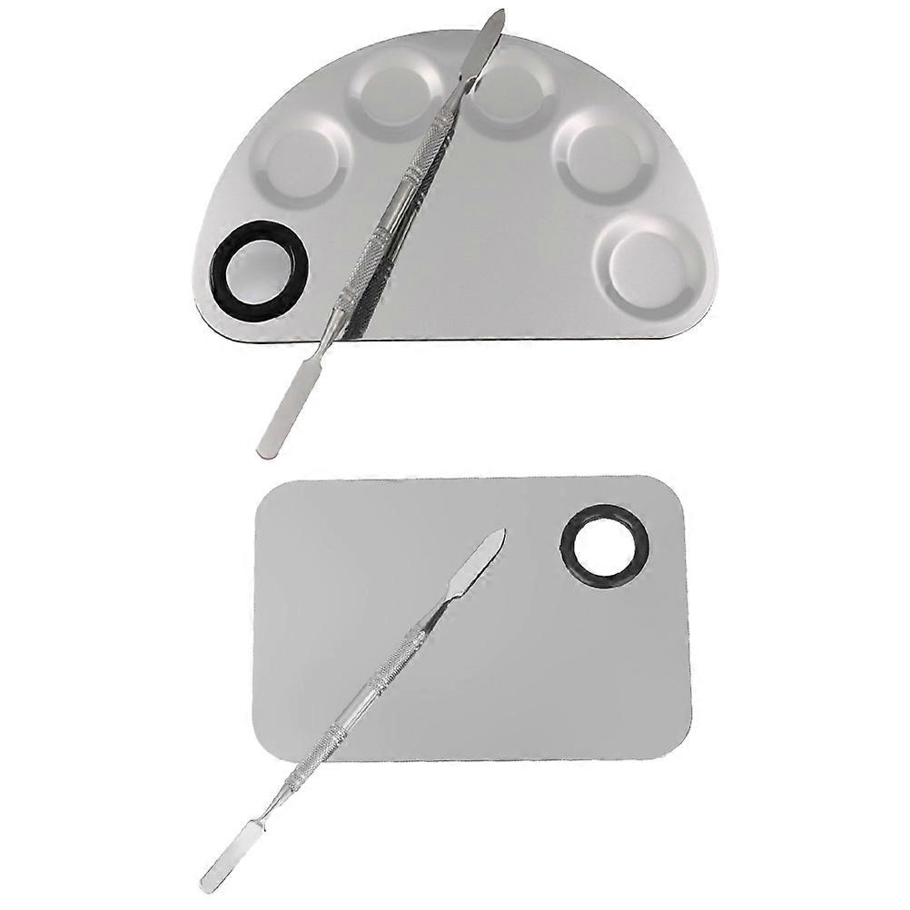 2 Sets Stainless Steel Watercolor Mixing Trays for Practical Art Paint Drawing