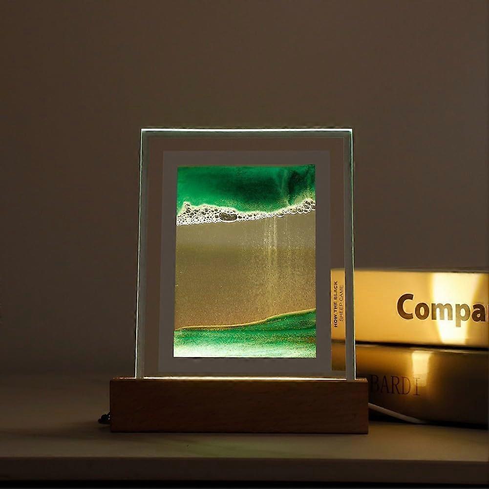 Unique 3D Sand Motion Art Frame Dynamic Sand Painting Fluid Motion Home Art Ornaments Relieves Stress, Improves Mood