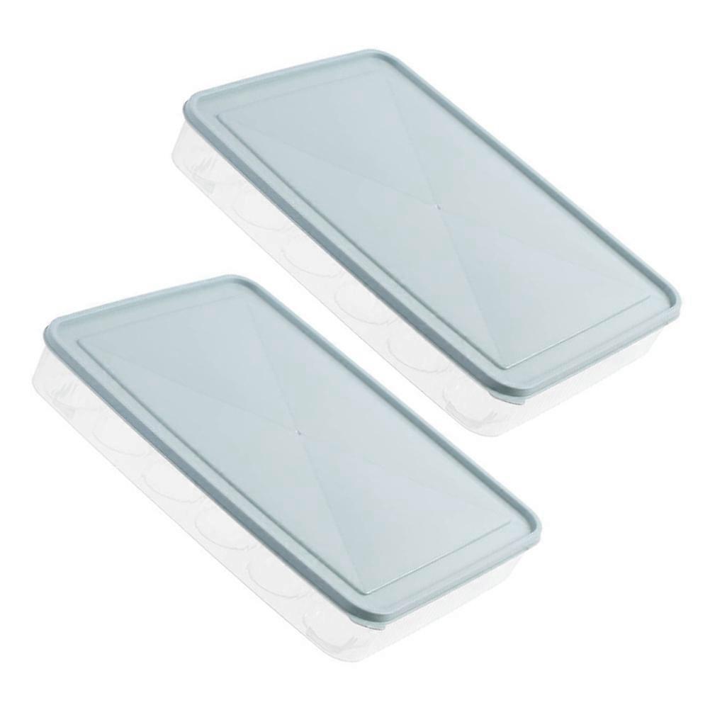Egg Keeper For Refrigerator Stackable Egg Storage Container Fridge Egg Holder Grid Plastic Tray 2X21 5X4 2Cm Dust Proof 2Set