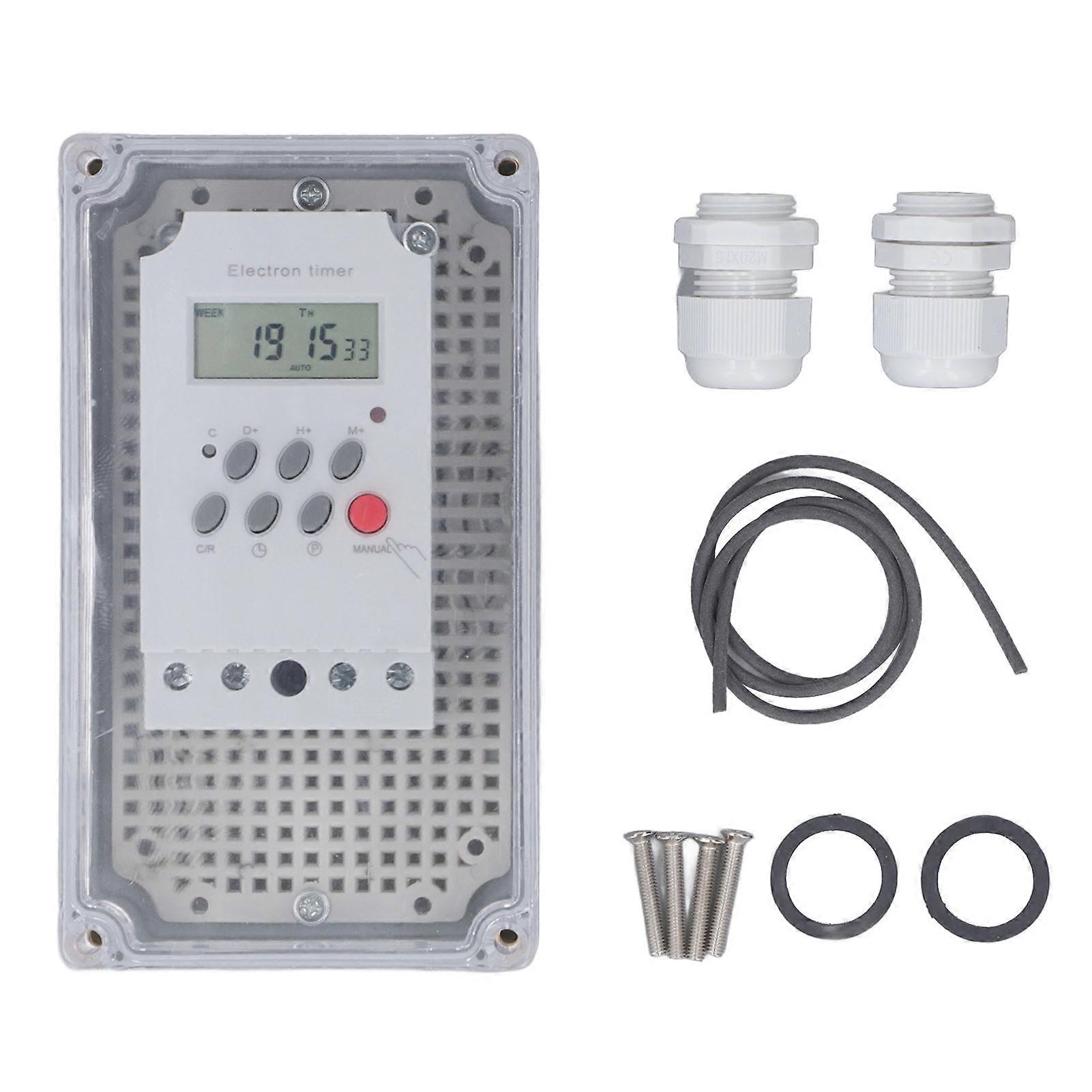 Swimming Pool Pump Timer Waterproof Digital Timer Box Programmable Time Control Switch for Heater Spa Motor AC 220V
