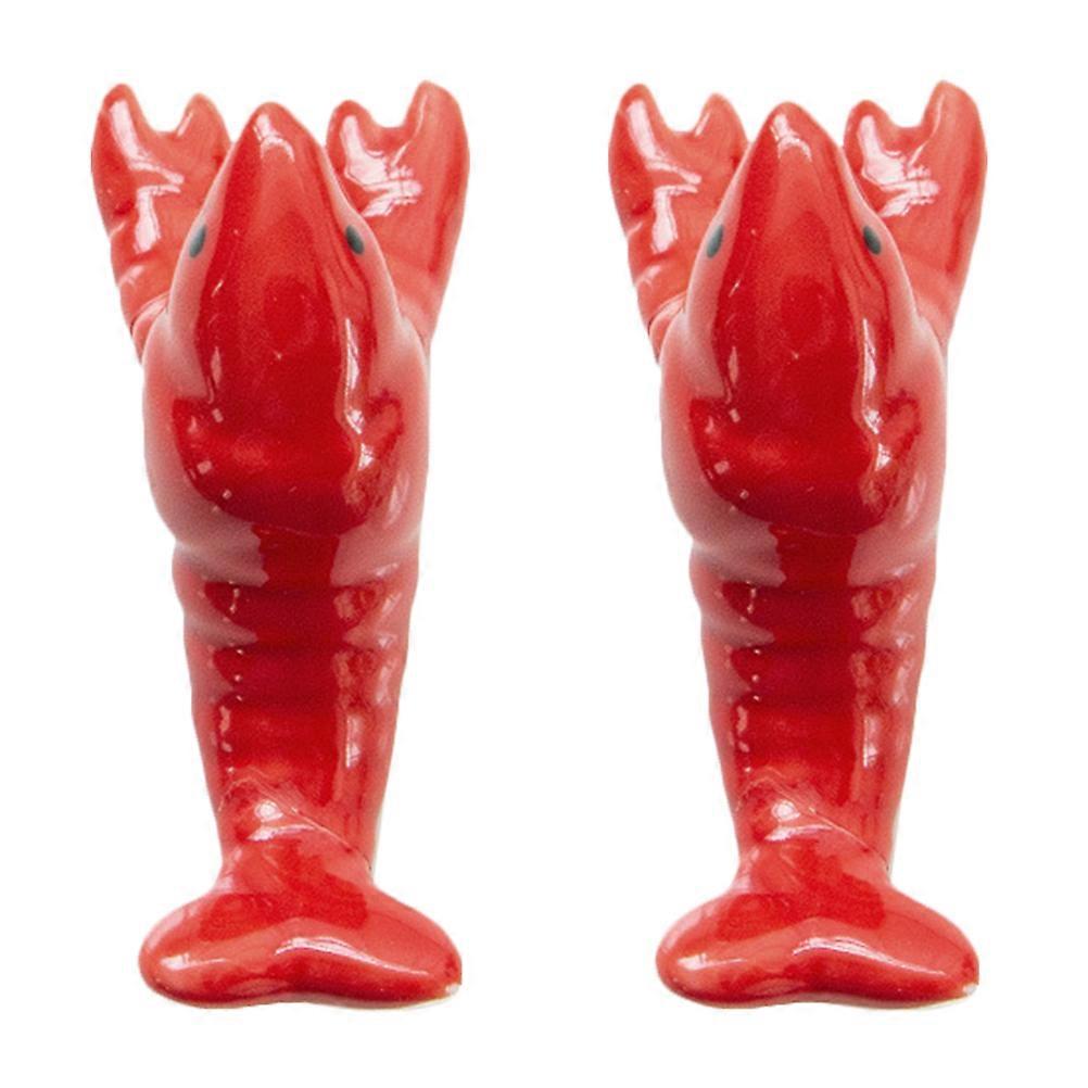 Chopstick Rest for Home 2Pcs Crayfish Shape Ceramic Dinnerware Eating Environment Accessory
