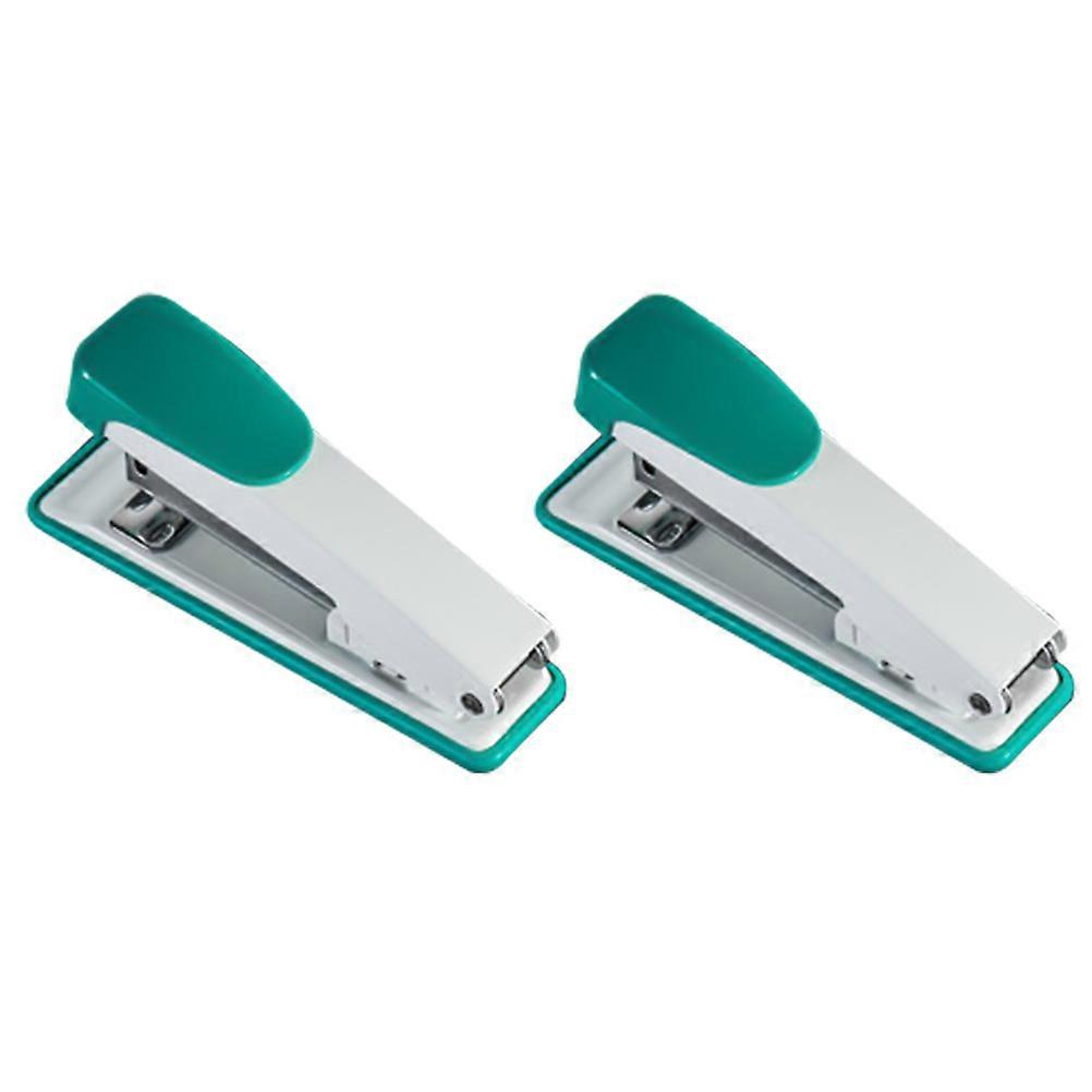 2pcs Metal Medium Desktop Staplers for Office School Stationery Easy Carry Random Color