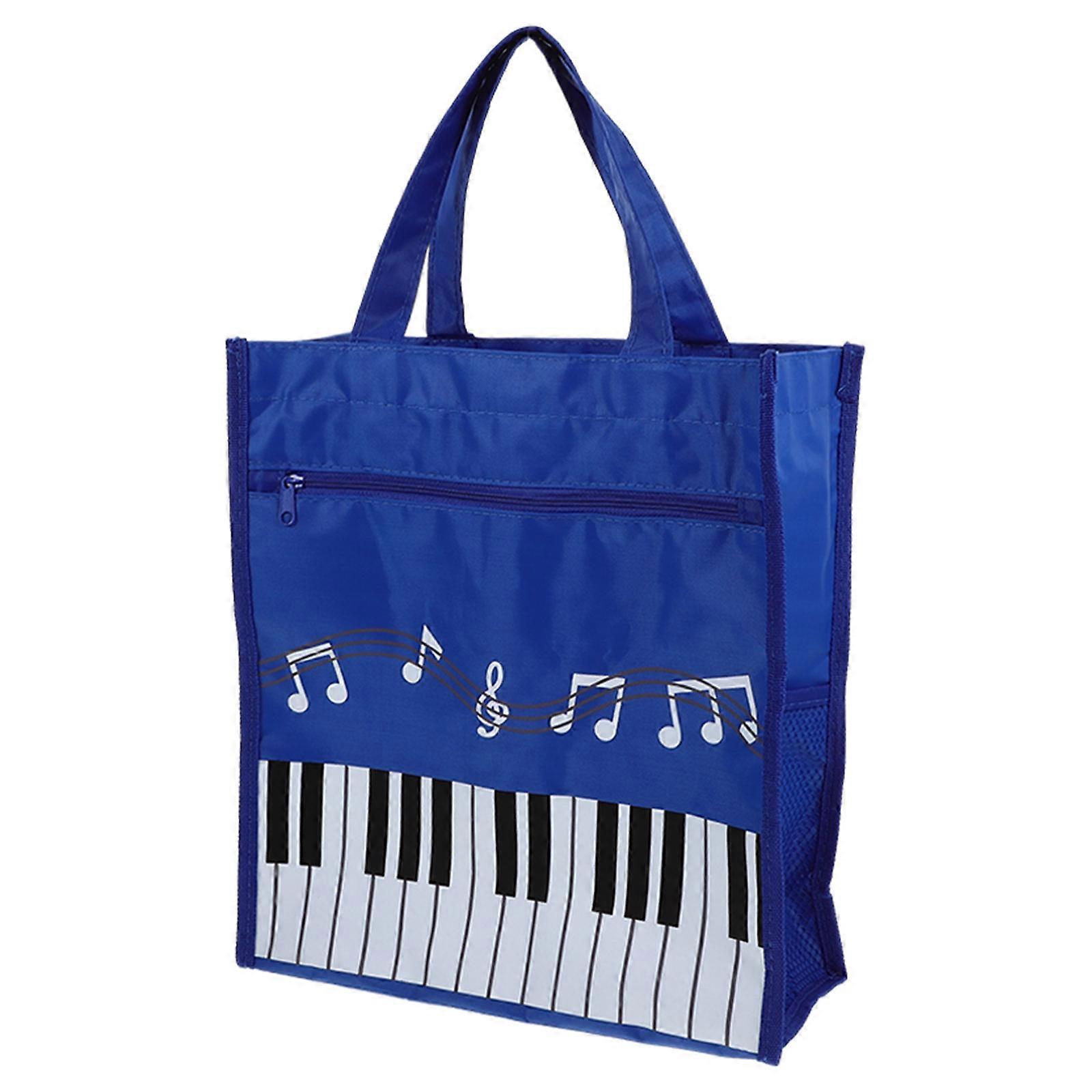 Piano Pattern Tote Bag For Students Convenient Storage Bag With Handle Design Suitable For Daily Use 1Pack