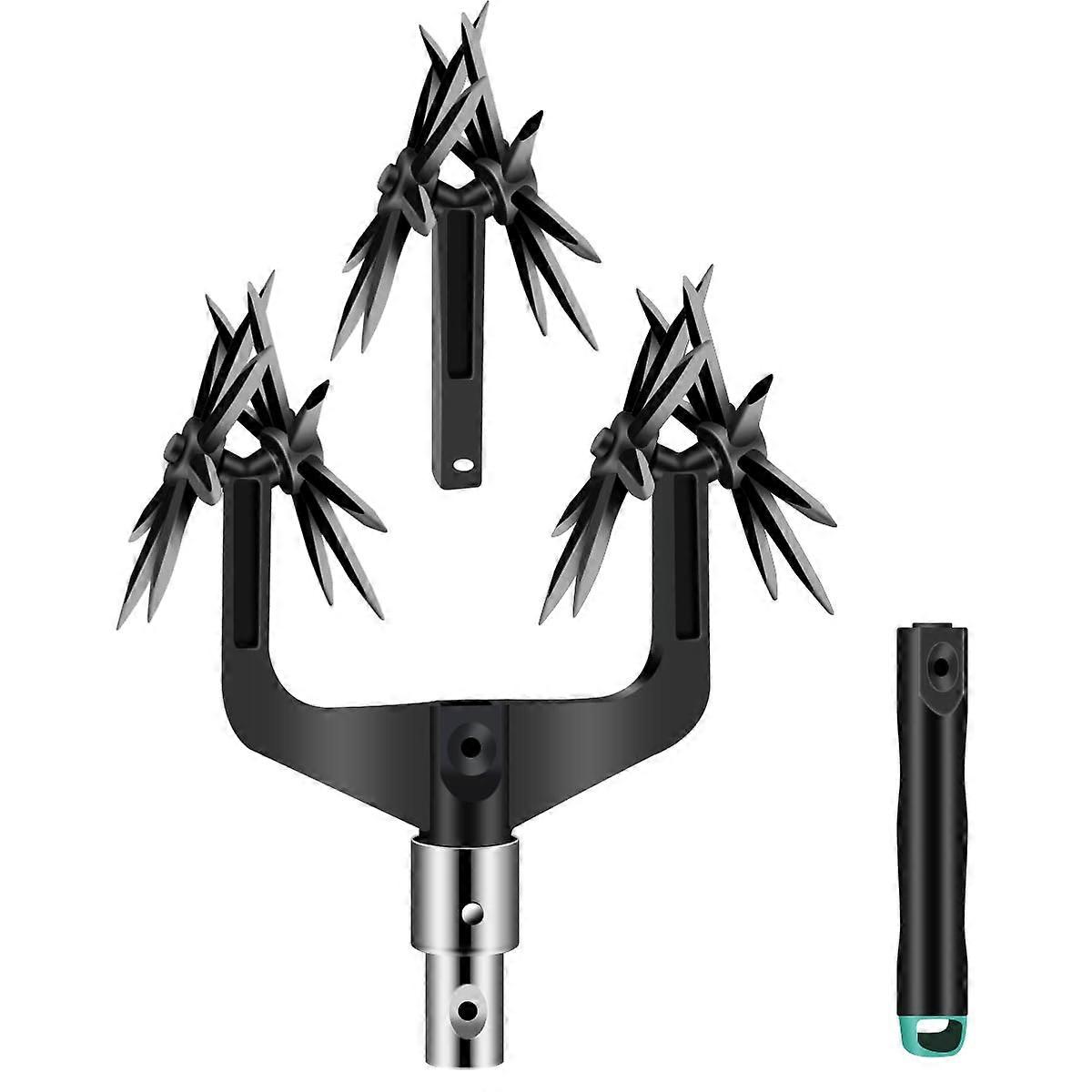 Rotary Tiller Ergonomic Cultivator with 6 Star Wheels for Efficient Soil Preparation and Seed Planting in Garden Farm Lawn