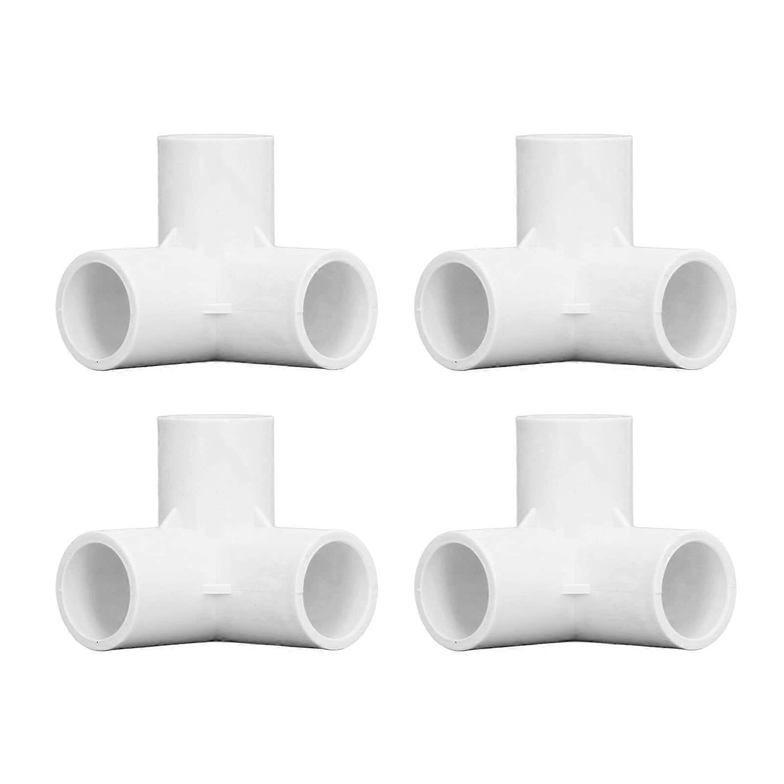PVC Plastic 3-Way Pipe Fittings 10pcs Right T Joint Corner Connector 20mm Inner Diameter White