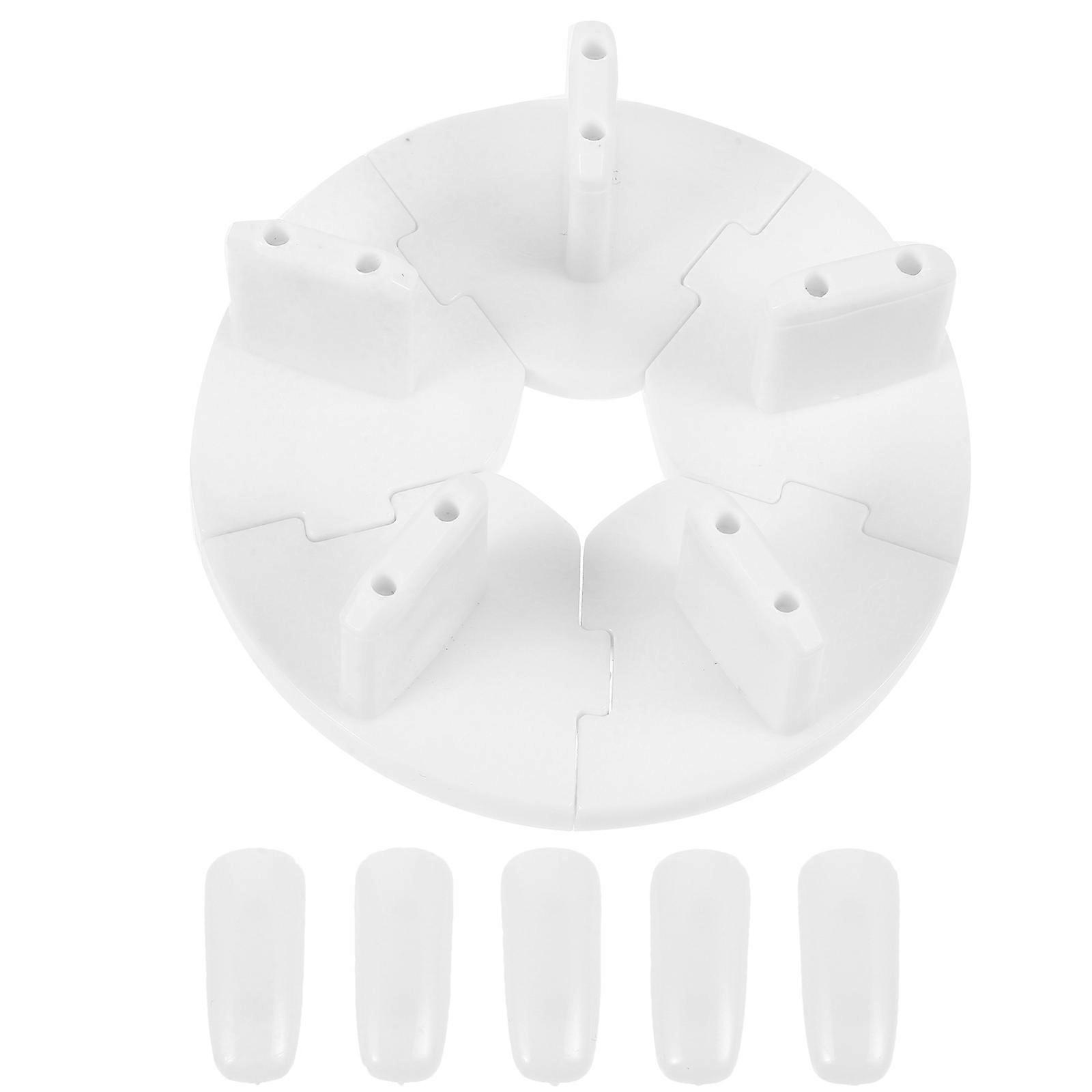Nail Art Practice Stand with Detachable Nails for Beginners and Professionals White Plastic 2 Sets