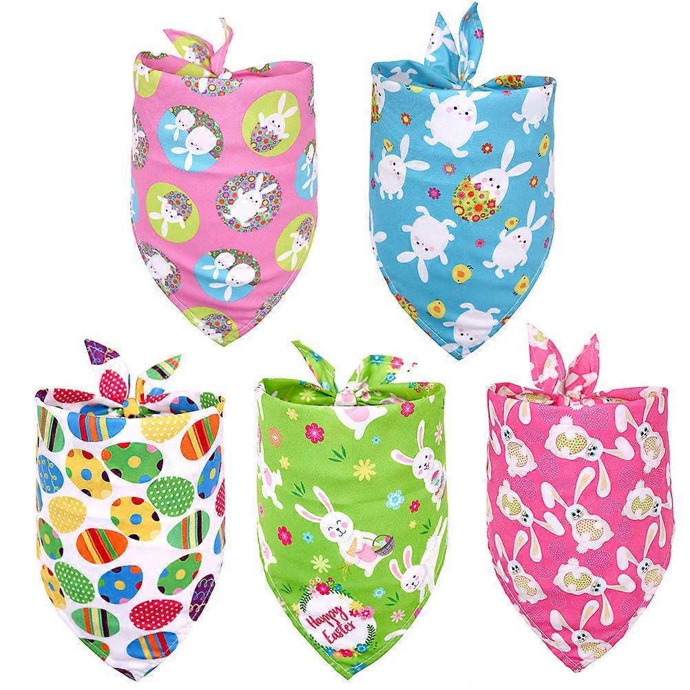 Triangle Dog Bandanas In Assorted Color 5Pack For Family Pet Photo Shoot Festive Style