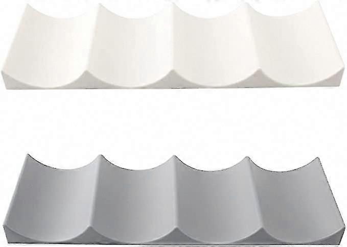 2-Pack Stackable Fridge Bottle Holder - White/Grey Plastic Wine Rack for Kitchen Storage