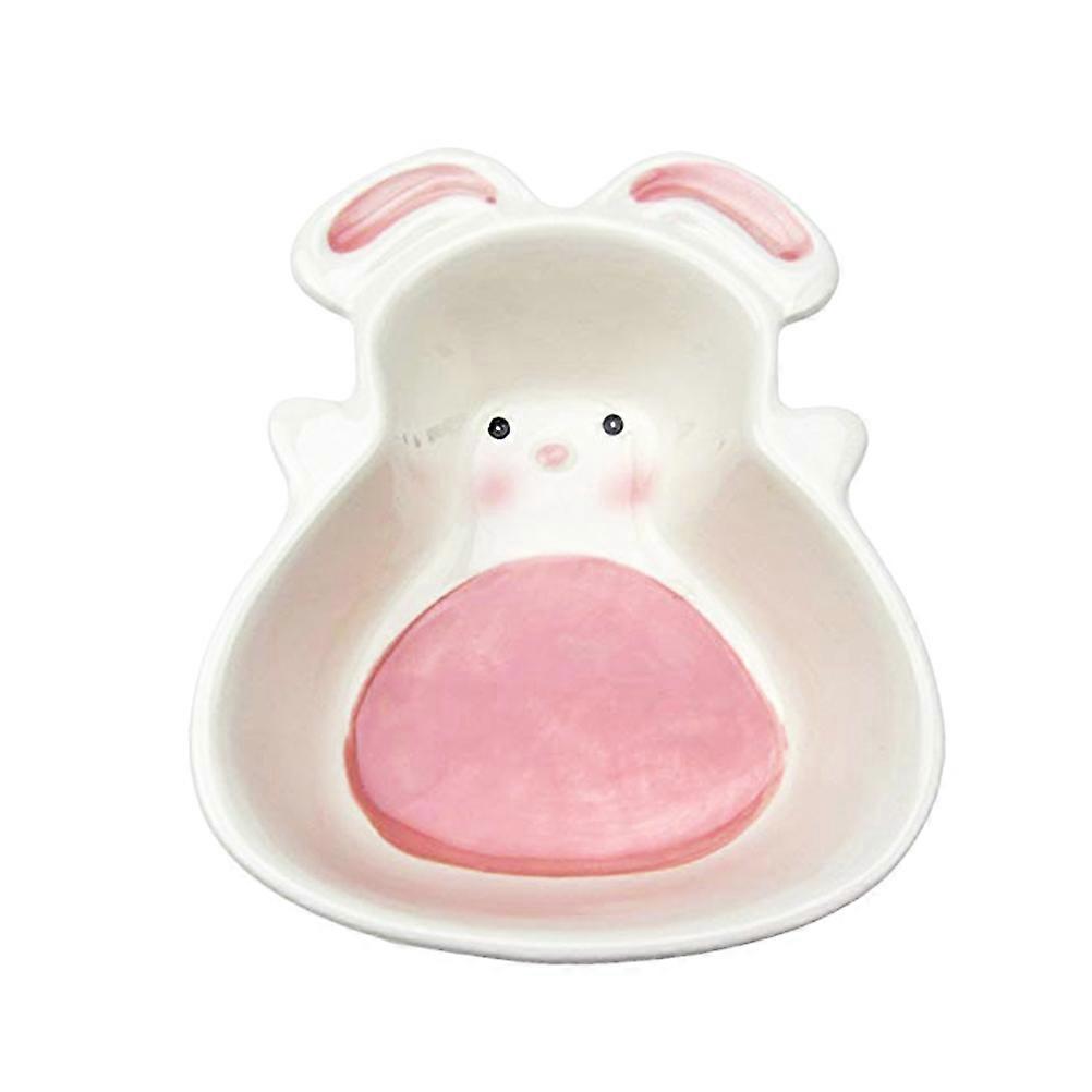 Pet Ceramic Bowl Multi Rabbit Shape Minimizes Food Spills for Pets
