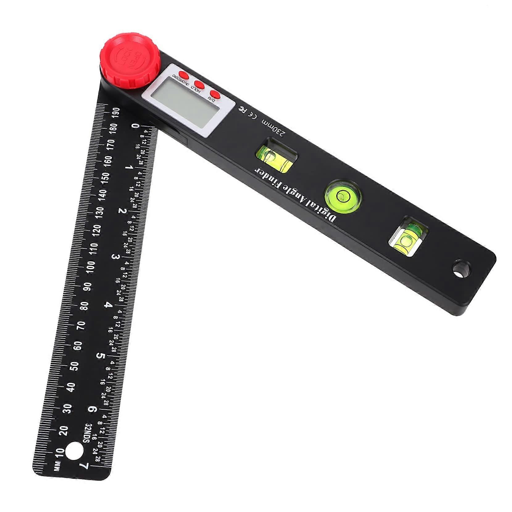 Digital angle protractor, plastic, precise angle measuring tool without battery for DIY enthusiasts and measurement needs.