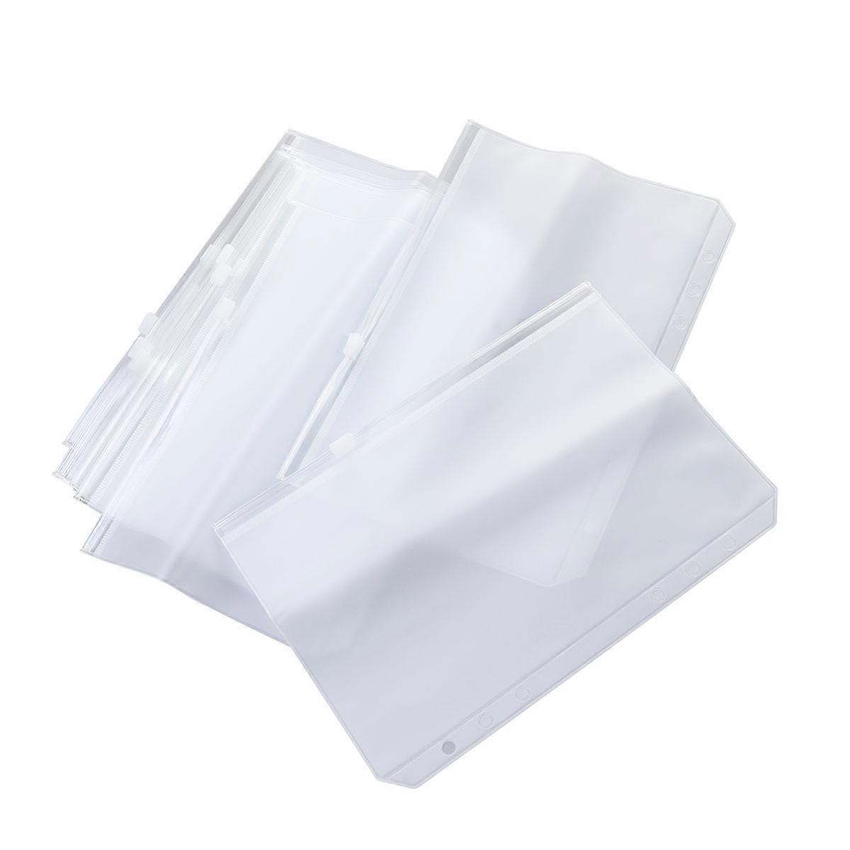 A5 Transparent Zipper Storage Bag for Organizing Documents and Small Items 10 Pieces