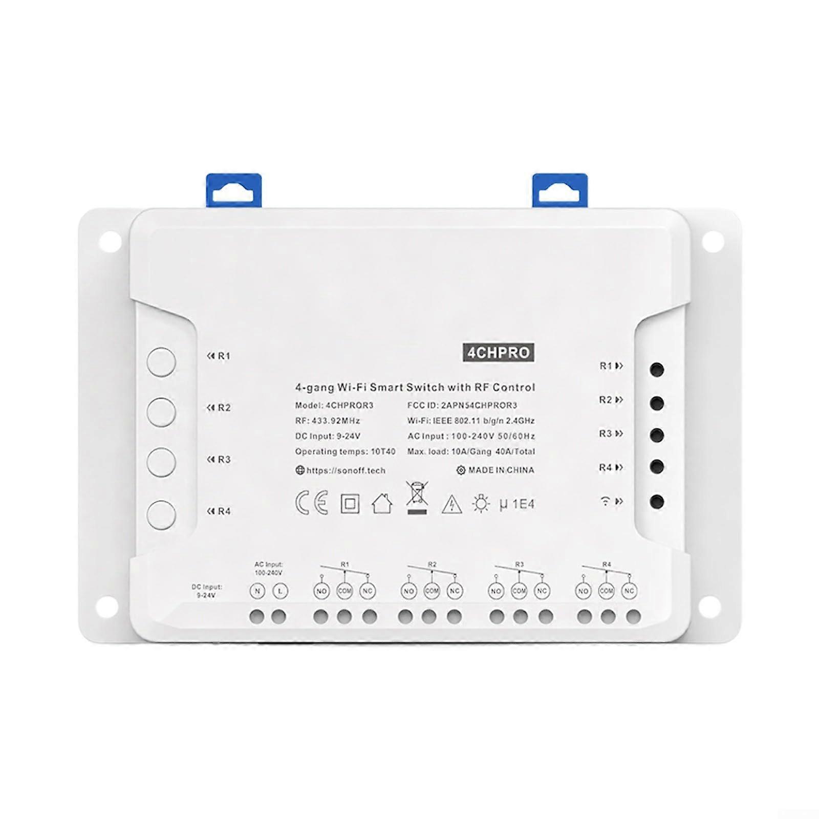 Wireless Voice Remote Control Switch, 4 Gang Intelligent Switch, Timer Function, Home Automation