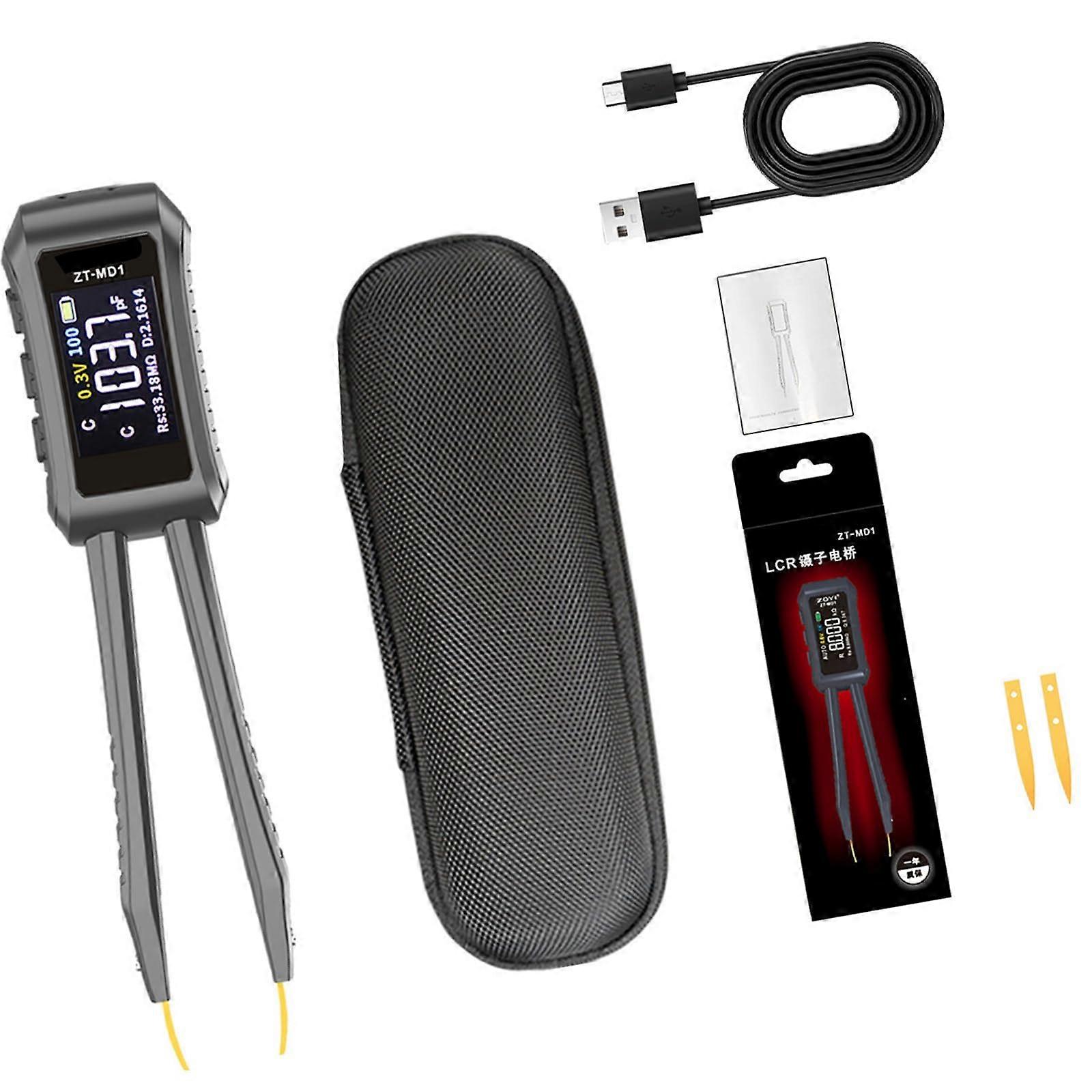 Digital Tester Tweezers Resistance Capacitance Diode Tester Professional Meter with Clear Display Electronic Tool Set 2