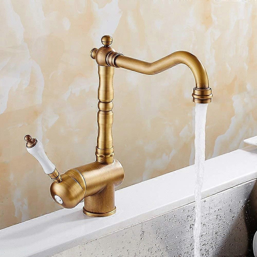 Taps, Taps, Classic European Style, Kitchen Taps, Basin Taps, Retro Green Bronze Basin Taps, Section Faucet, Rotating Taps, Hot