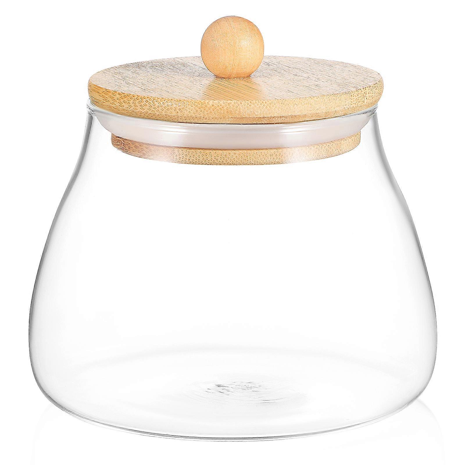 Sealed Jar Glass Candy Container With Lids For Office Workers Stylish Storage Holder Space-saving 1Pack