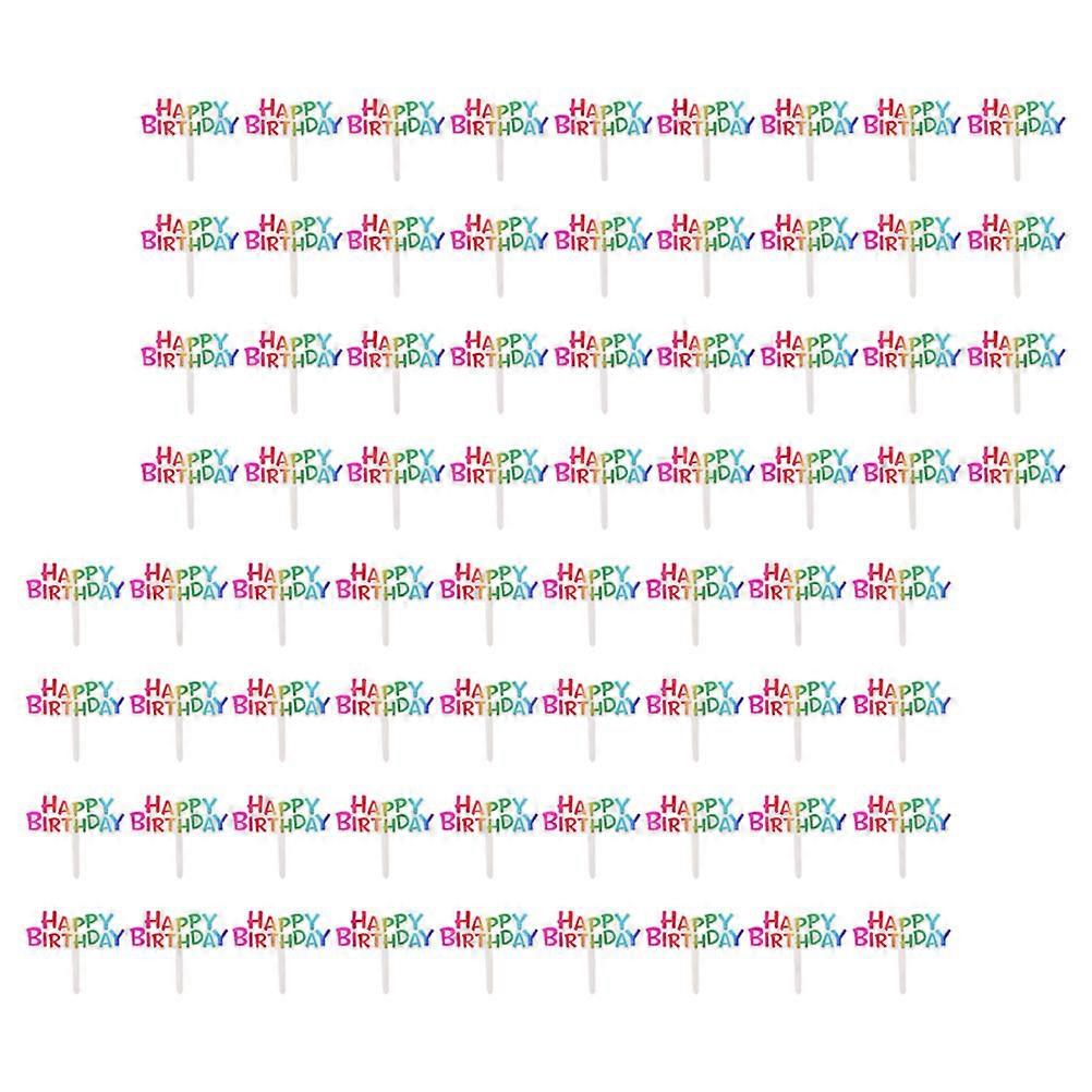 Happy Birthday Toppers Multi Color for Decoration with Easy Insertion and Versatile Use 100pcs
