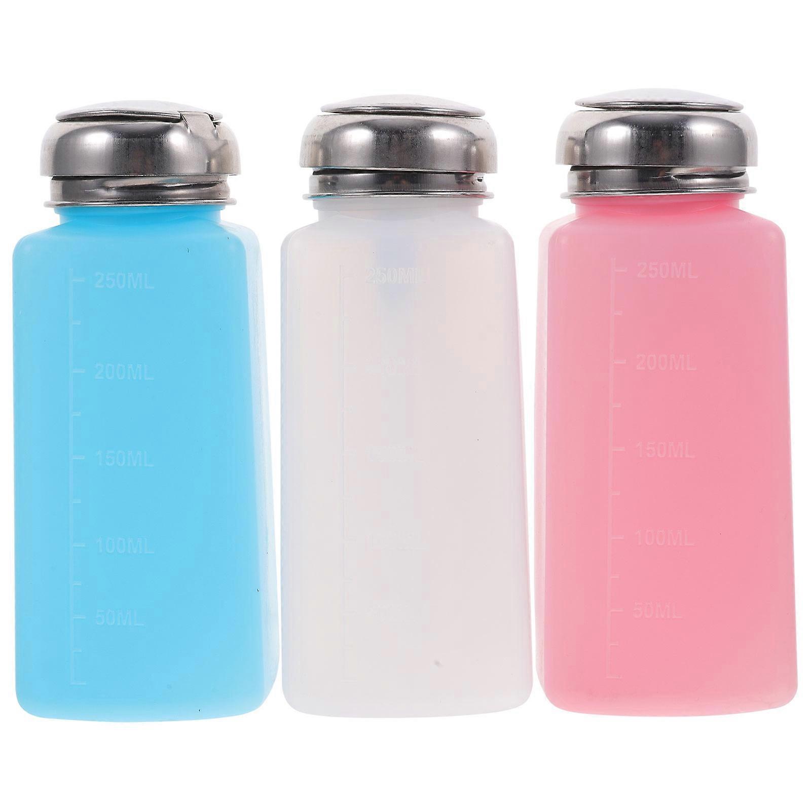 Nail Polish Remover Press Bottle Empty Plastic 250ml Portable Leak Proof Assorted Color