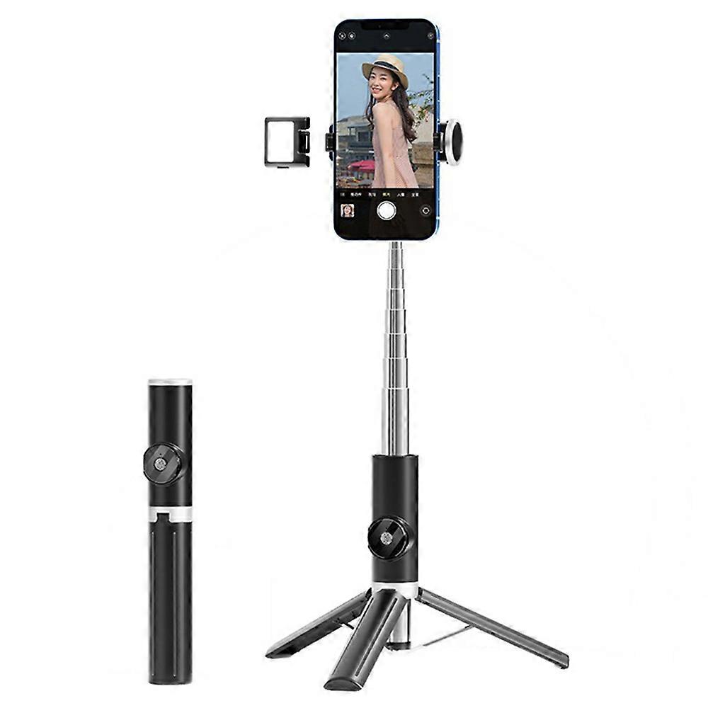 TKdaddy P12S Portable Bluetooth-Compatible Remote Control Selfie Stick Smartphones Extendable Tripod with 1 Fill Light
