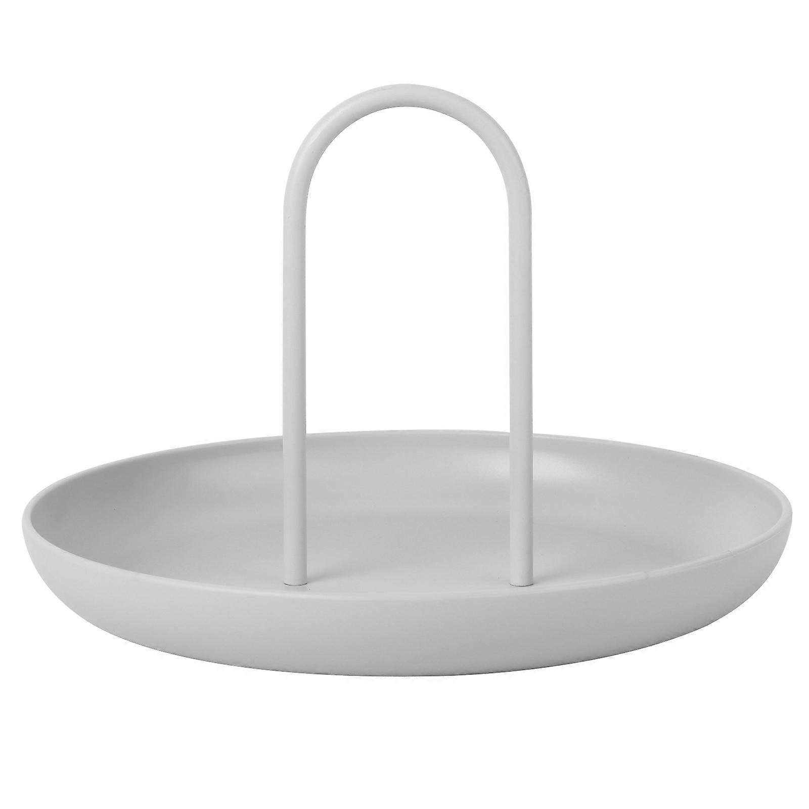 Round Storage Tray with Handle Desktop Organizer for Cosmetics, Keys, Jewelry Multipurpose Small Item Container for Home, Office, and Living Room
