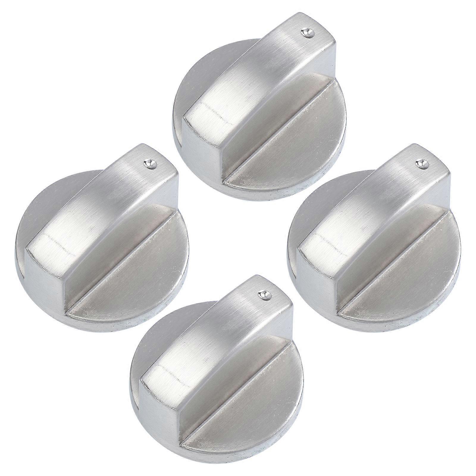 Electric Range Cooktop Knobs 4Pcs Silver Burner Control Knobs For Kitchen Use Easy Installation