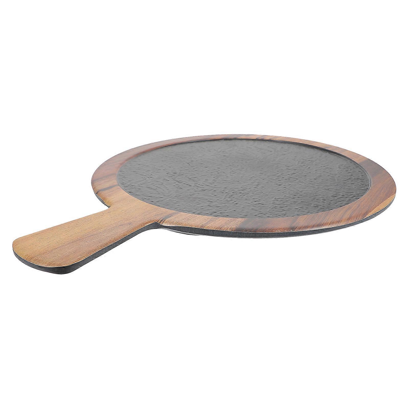 Round Serving Tray For Casual Dining And Restaurant Use In Classic Black Design With Easy To Clean Feature 1Pack