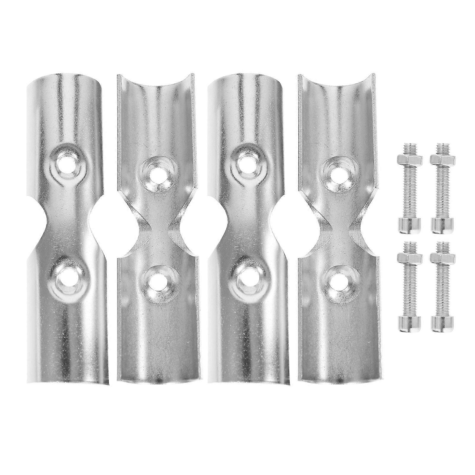 Stainless Steel Closet Rod Connectors with Adjustable Screws for Strong Connection and Longevity 2 Sets