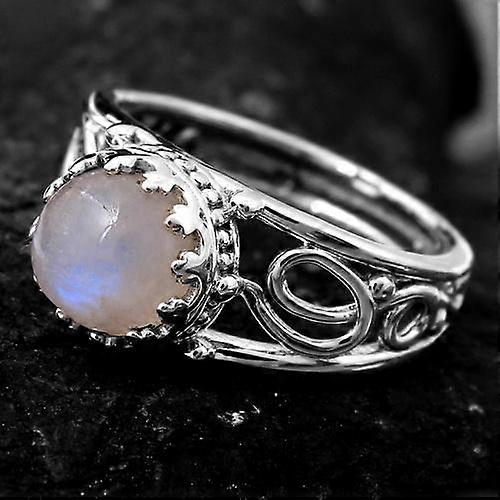 Gioielli in argento fascino, gioielli con pietre preziose, anello di pietra di luna, gioielli fatti a mano in argento sterling 925, anello in argento