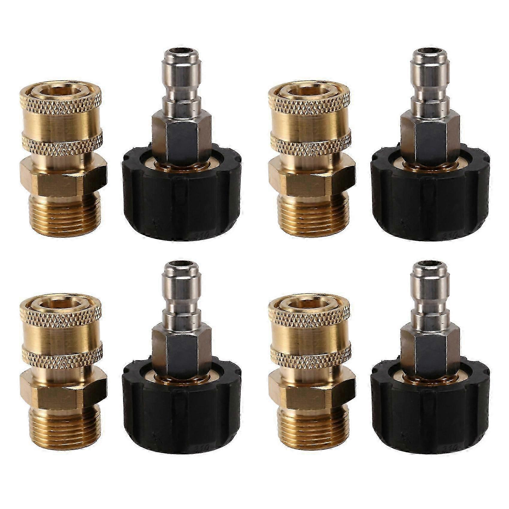 4x Hochdruckreiniger Adapter Set M22 zu 1/4 Zoll Quick Connect Kit, M22 14mm zu 1/4 Zoll Quick Connec