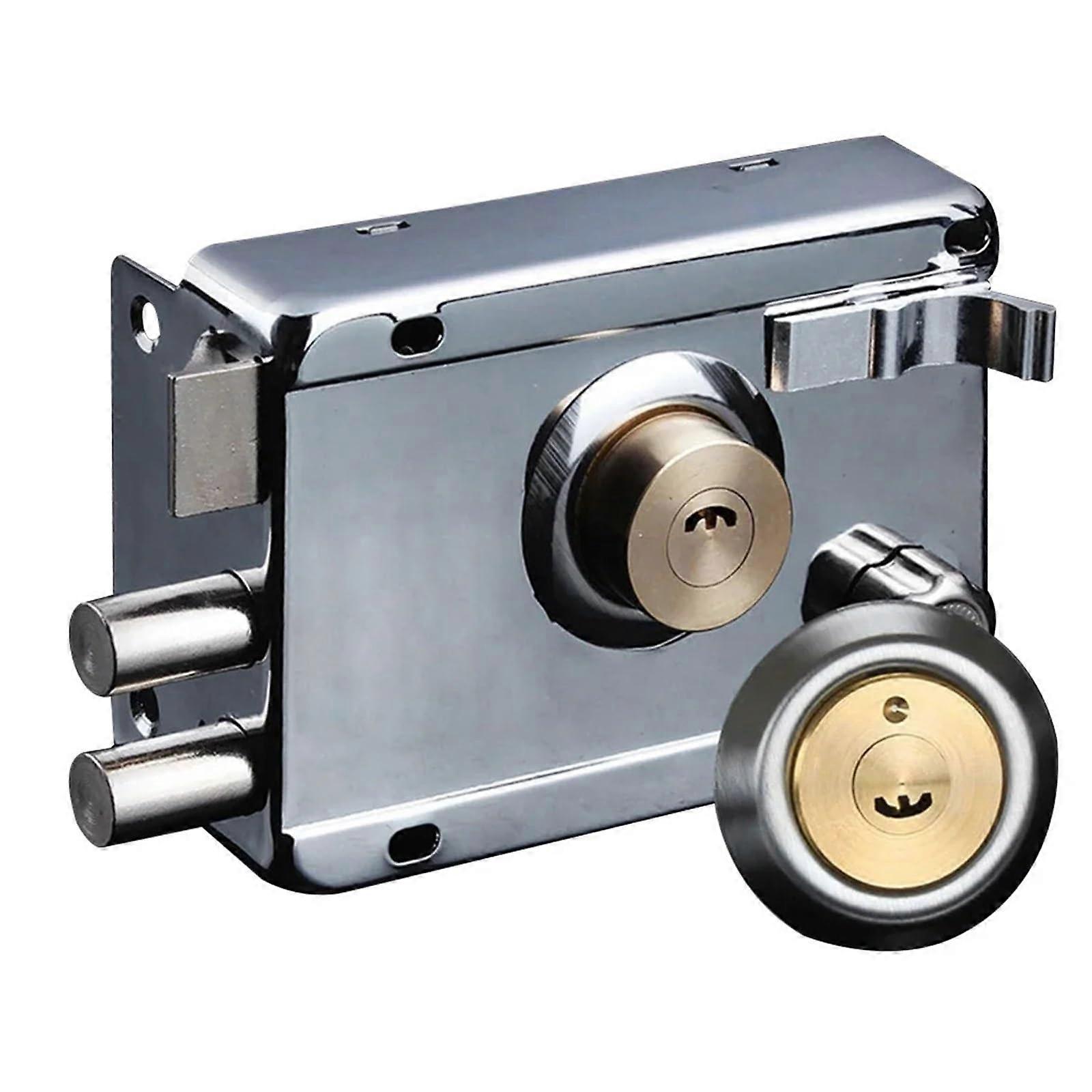 Exterior door lock made of iron, hardware for household and indoor use, dormitory, 1 set (Left Open)