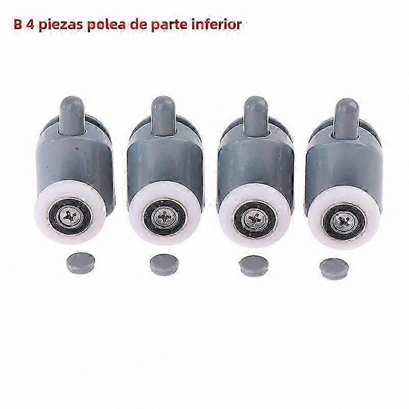 Polished Plastic Shower Rollers - 4 Pack Bathroom Accessories for Enclosures and Rails