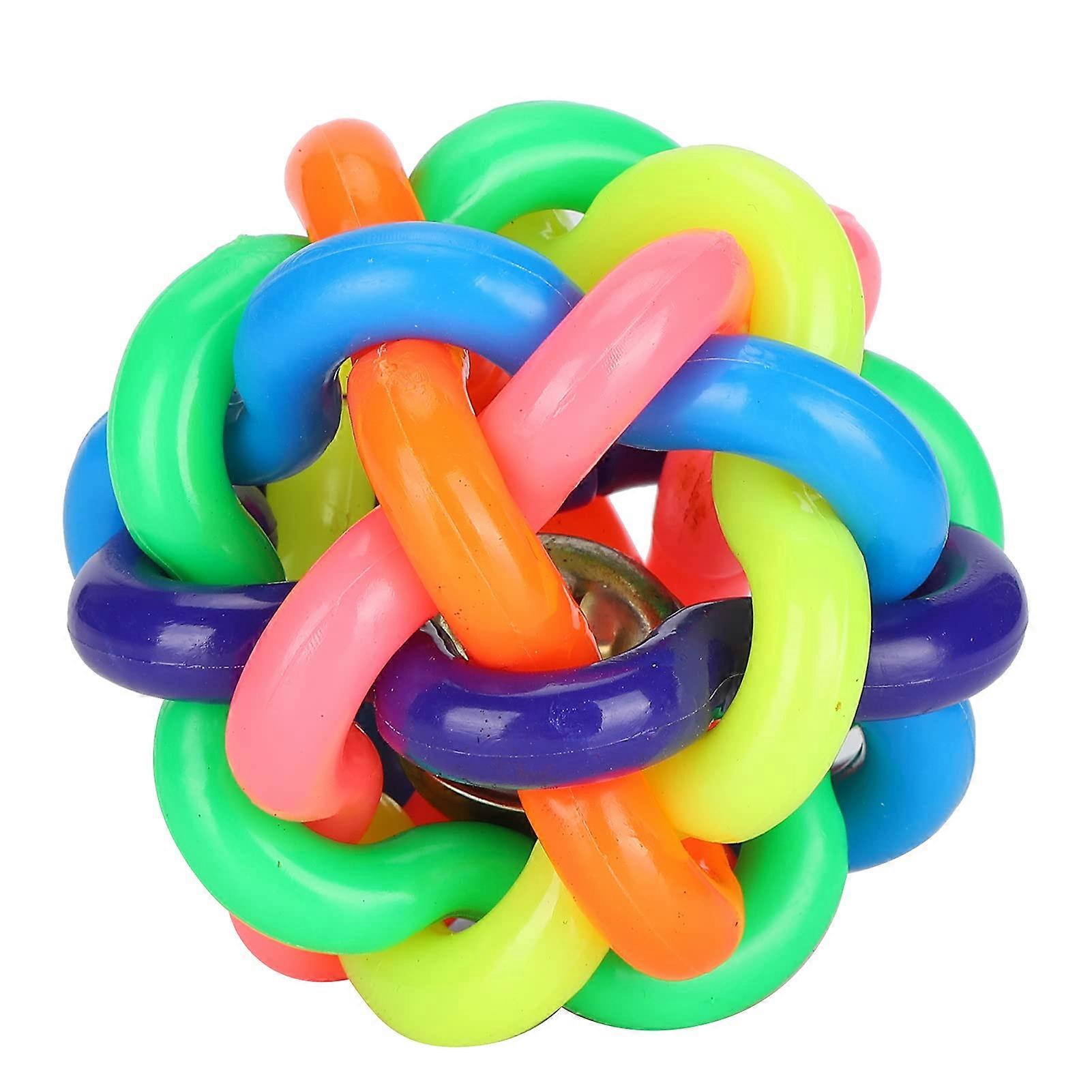 Soft Sounding Mini Pig Ball with Colorful Bells - Plush Interactive Pet Toy for Dogs and Cats, Medium 7.5cm