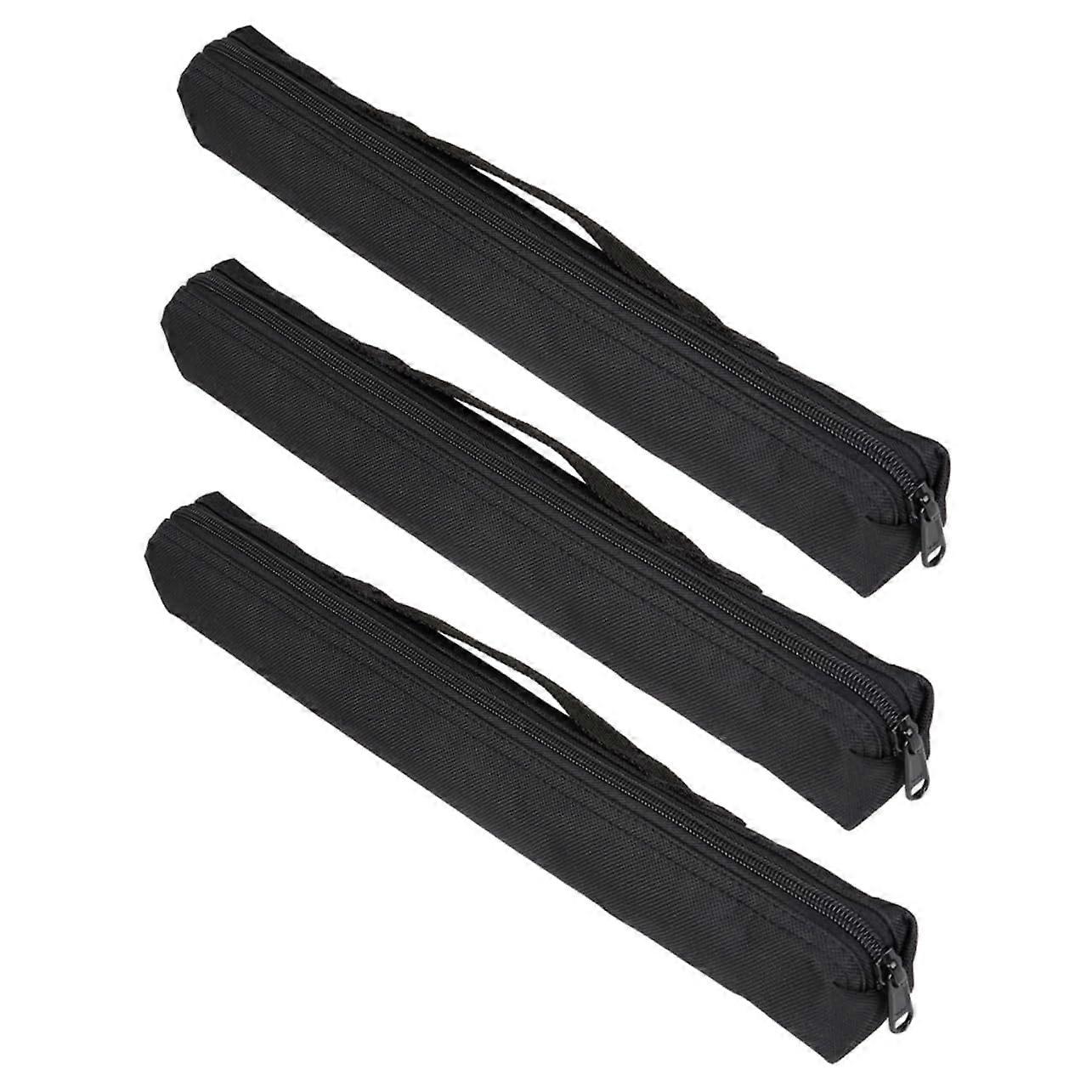 3Piece Black Flute Carrying Case Waterproof for Soprano Saxophone and Clarinet
