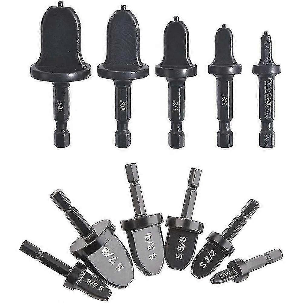 Hex Handle Copper Pipe Swaging Tool Kit for Air Conditioner, Swaging Tool Drill Bit Set, Tube Flaring Tool