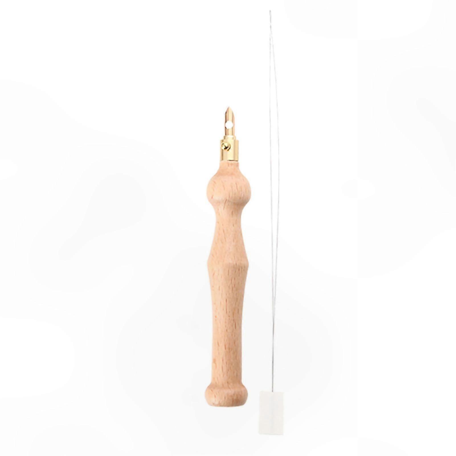 Durable Adjustable Punch Needle Tool with Wooden Handle for Easy Crafting