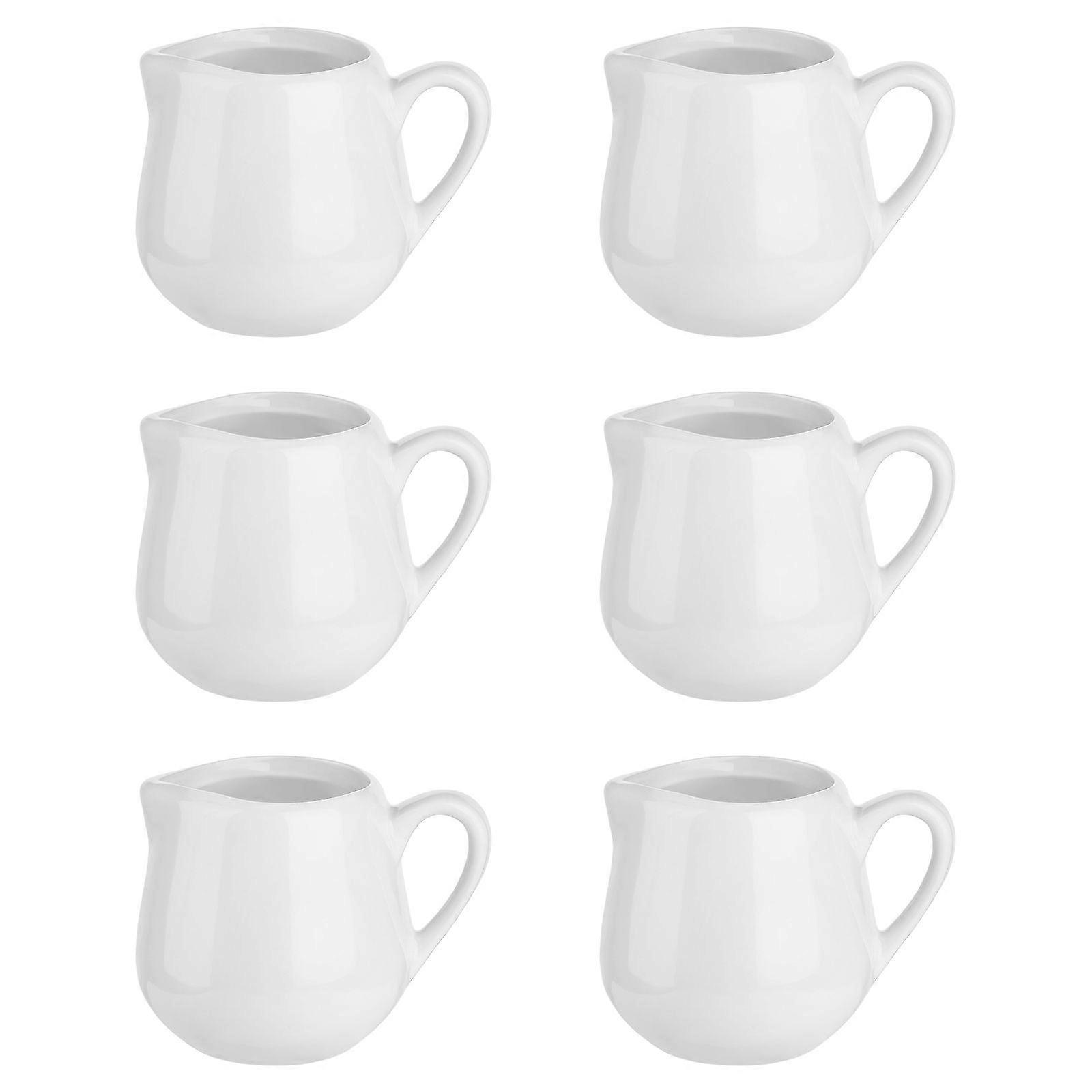 6pcs Ceramic Creamer Pitcher Sauce Cups Small Sauce Pitcher Condiment Bowls Kitchen Serving Gadget