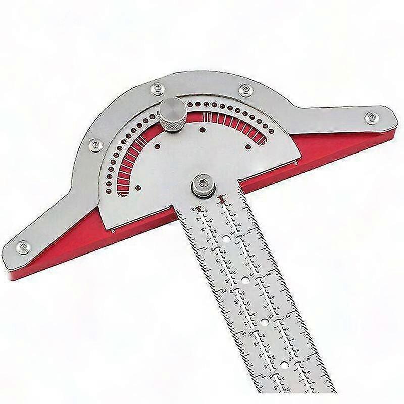 15 Inch Stainless Steel Carpenter's Edge Ruler Protractor Tool for Woodworking and Engine Angle Measurement