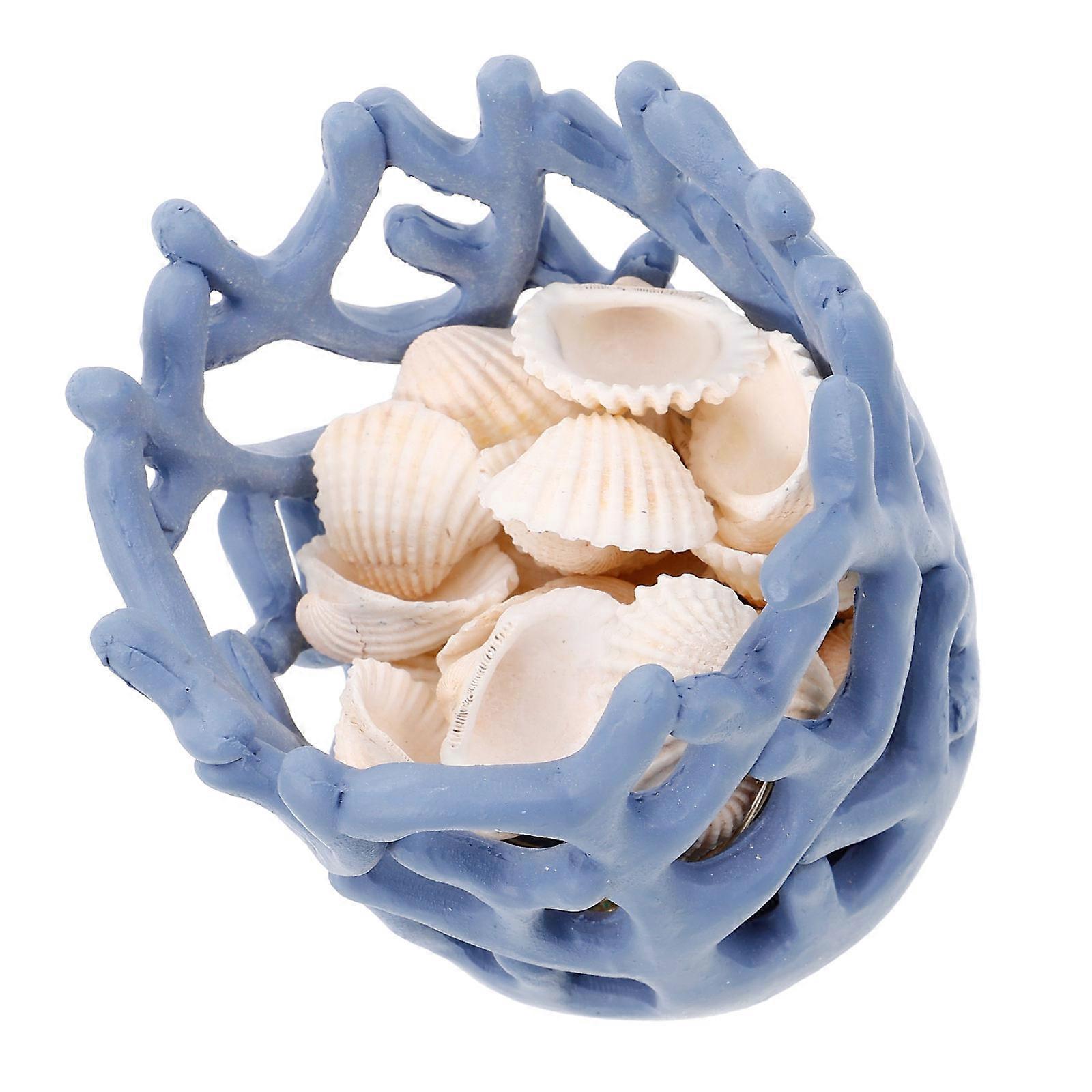 Underwater Decorative Corals Artificial Coral Bookshelf Decoration Blue Resin Synthetic 1Pc