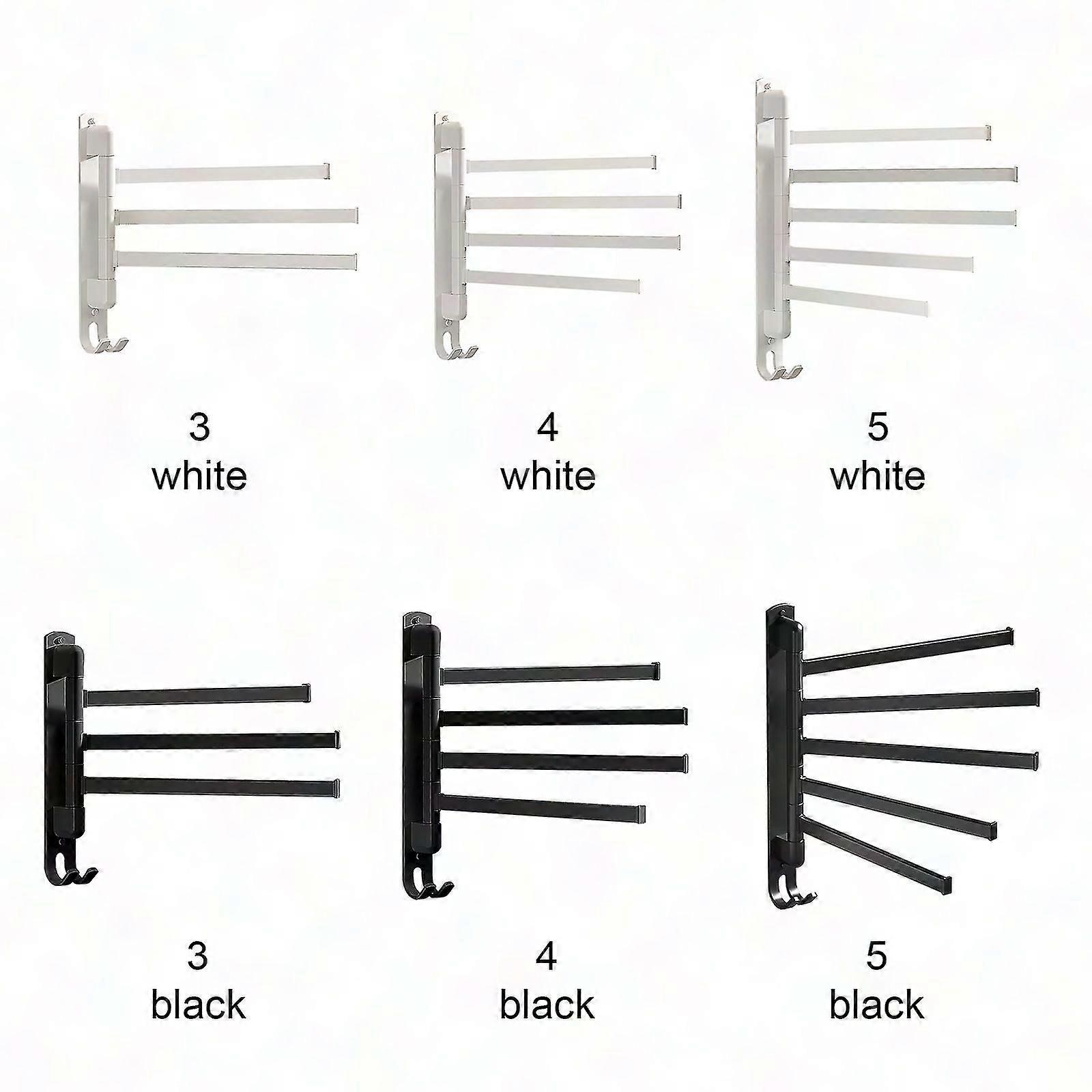 Wall Mounted Rotating Folding Towel Rack Holder Storage Rail Hanger