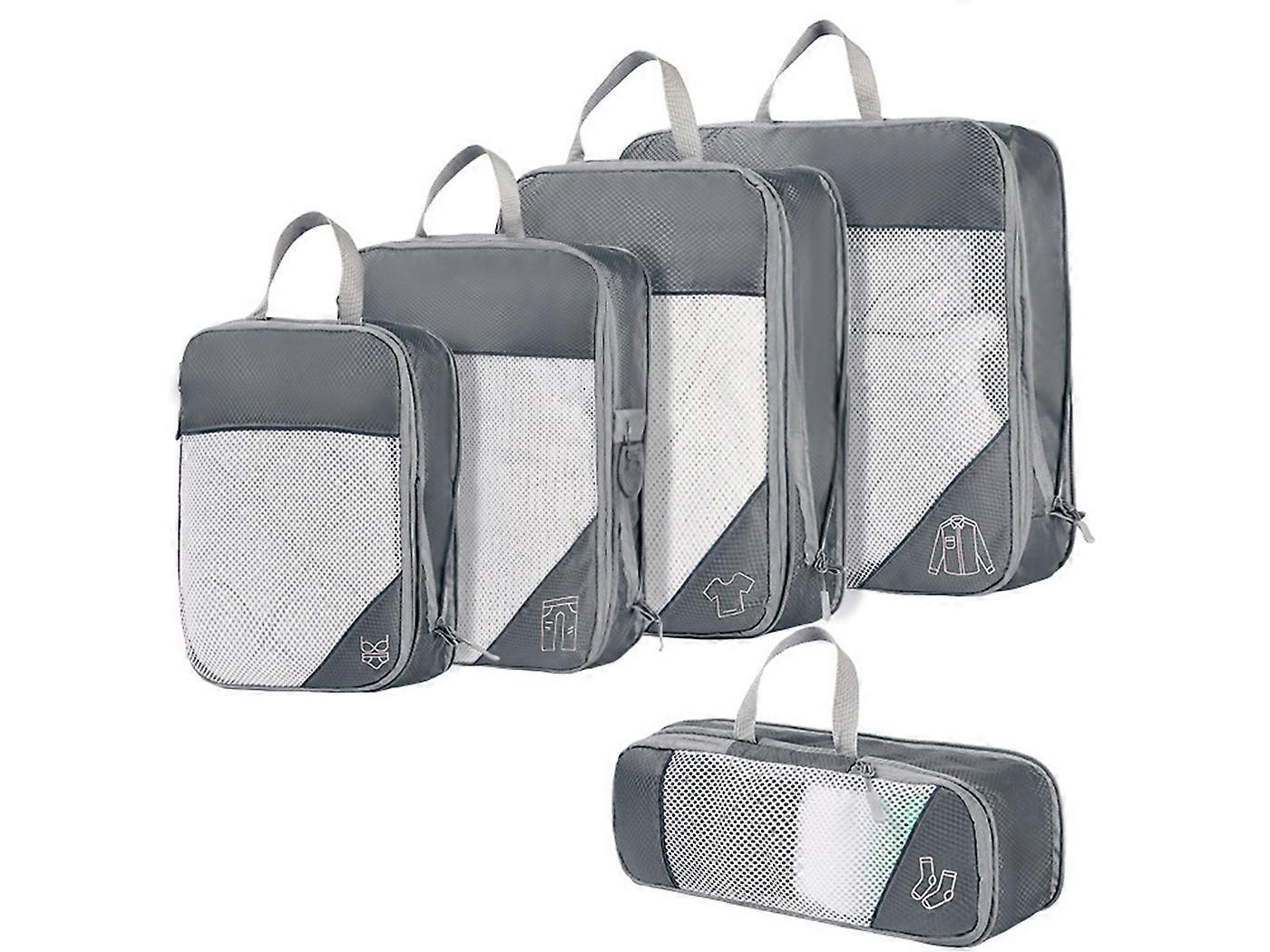 Ultimate 5-Piece Travel Zipper Compression Packing Bags Set