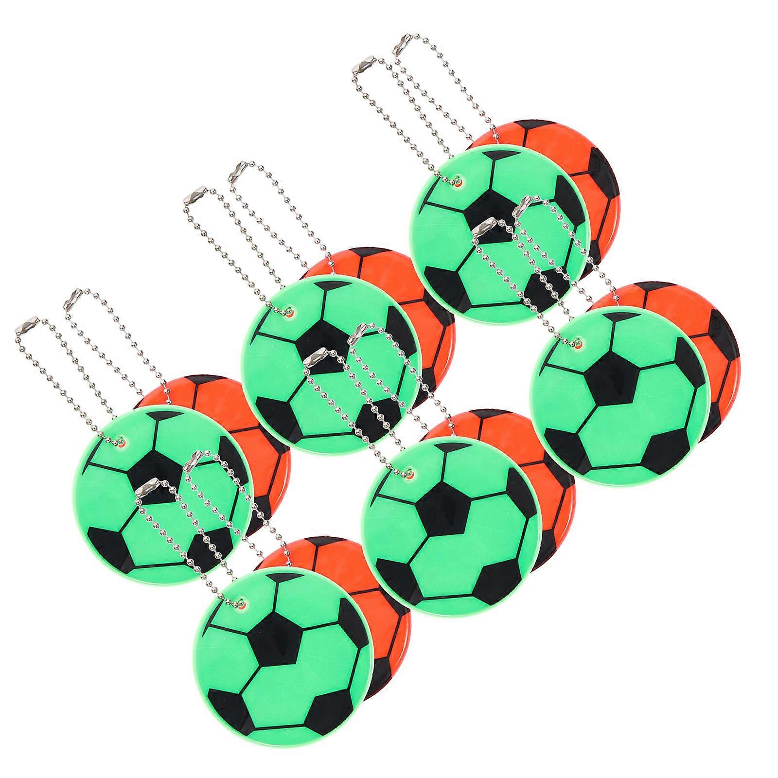 Soccer Reflective Hanging Decor for Backpacks and Bags Made of PVC Assorted Color 12pcs