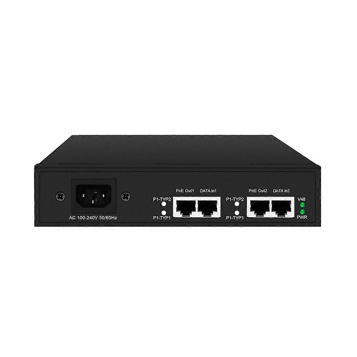 90W Dual Port 2.5G POE Injector 802.3at/Af/Bt EU