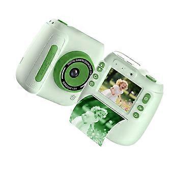 Video-opnamecamera voor kinderen, dubbel lensontwerp, 64 GB ingebouwd geheugen, automatische scherpstelling, timerfunctie, wit
