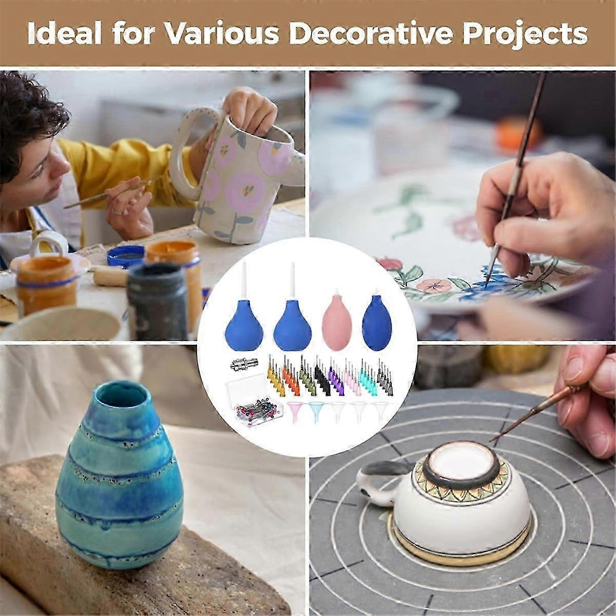 129 Pcs Pottery Tools, Ceramic Precision Tip Applicators,