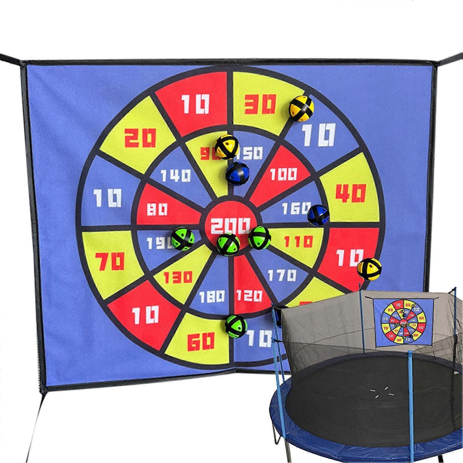 Dart Board 23.6x19.7 Inch Sticky Trampoline Target Toss Game For Kids Outdoor Yard Equipment 8ft 10ft 12ft 14ft