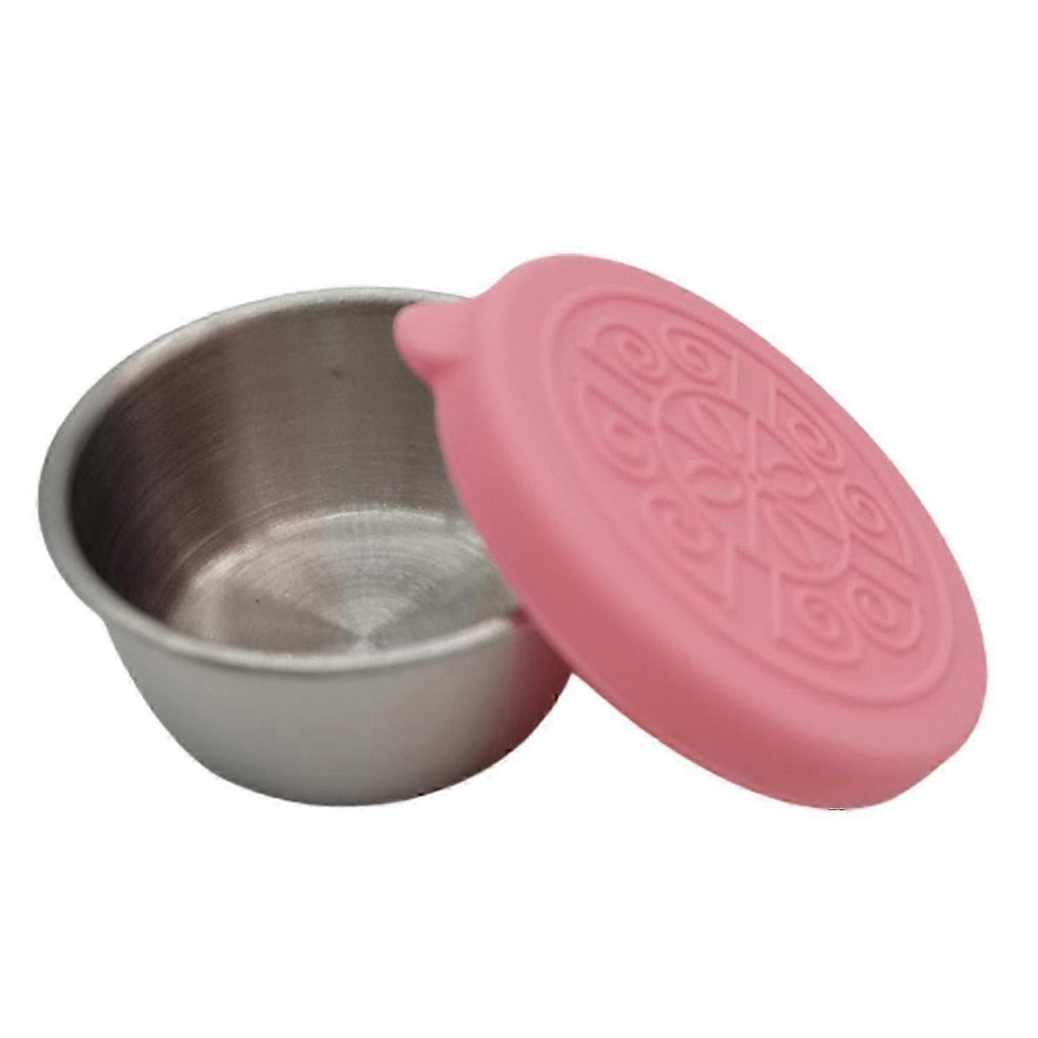 Récipient à sauce réutilisable étanche de 50 ml, tasse à tremper en acier inoxydable avec couvercle en silicone