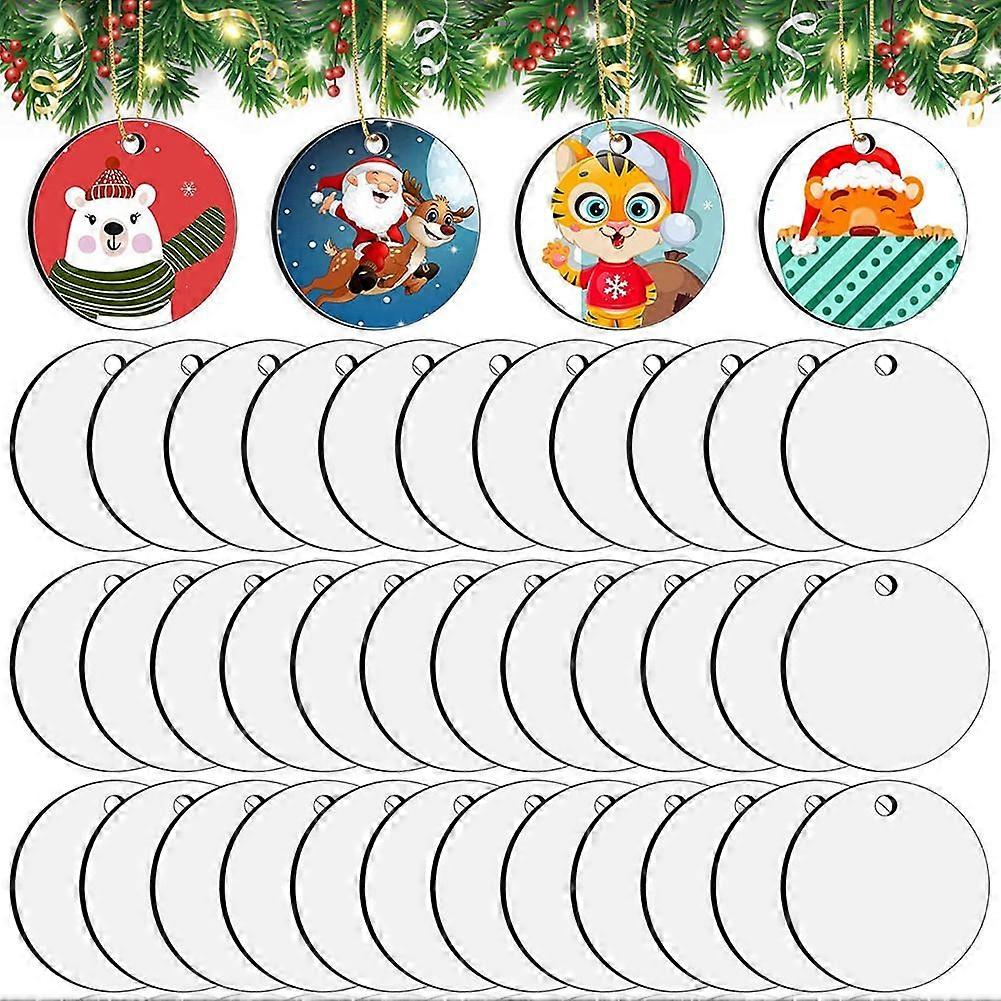 35 Pieces Sublimation Ornament Blanks, Round Sublimation Ornaments Sublimation for , DIY Handmade